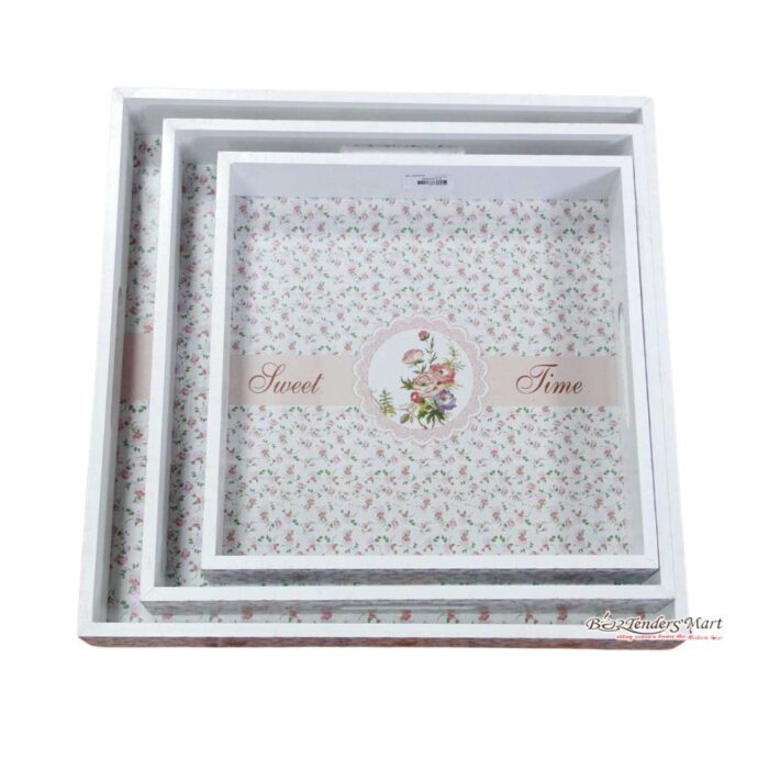 bo-khay-hinh-vuong-vintage-bang-go Bộ Khay Hình Vuông Vintage Bằng Gỗ