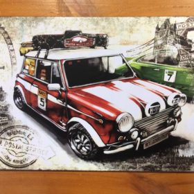 Tranh inox Vintage Xe Ôtô