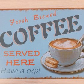 Tranh inox Hình Ly Cafe