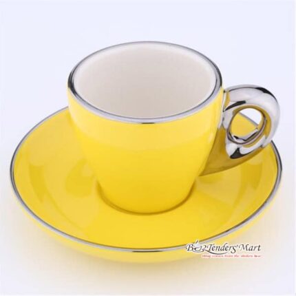 Tách Cappuccino Bằng Sứ Yami 80CC Màu Vàng
