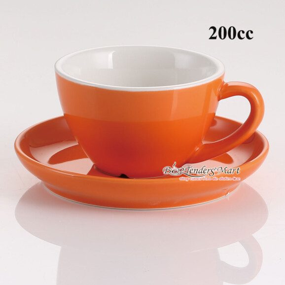 Tách Cappuccino Bằng Sứ Yami Chuẩn WBC 200CC Màu Cam