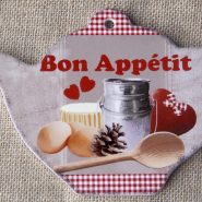 tranh sứ decor hình ấm trà Bon Appetit