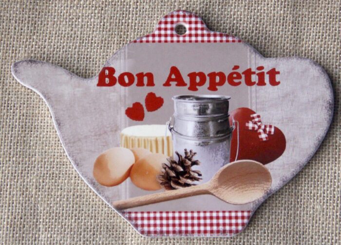 tranh sứ decor hình ấm trà Bon Appetit tranh sứ decor hình ấm trà Bon Appetit