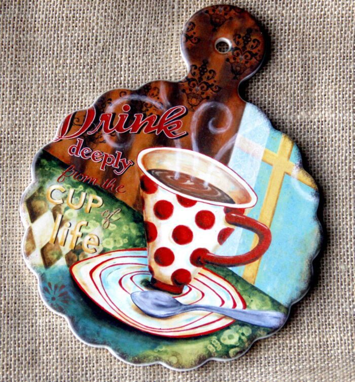 tranh sứ decor hình ly cafe cup of life tranh sứ decor hình ly cafe cup of life