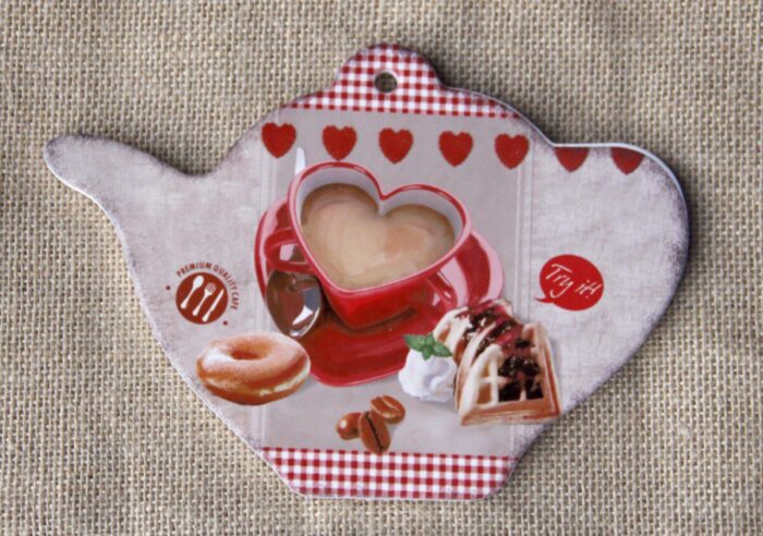 Tranh Sứ Hình Ấm Trà Họa Tiết Ly Cafe Tim Tranh Sứ Hình Ấm Trà Họa Tiết Ly Cafe Tim