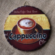 Tranh Sứ Tròn Hình Ly Cafe Cappuccino