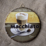 Tranh Sứ Tròn Hình Ly Cafe Macchiato