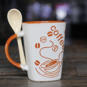 Ly Sứ Coffee Có muỗng YW16152-1