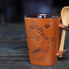 Ly Sứ Coffee Có muỗng YW16152-1