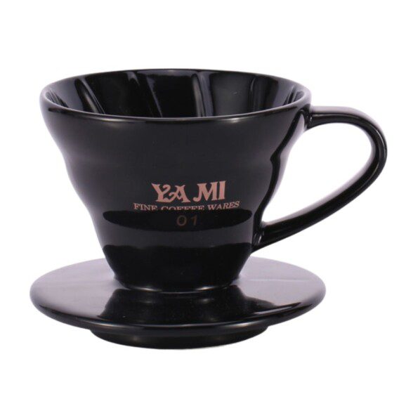 Phễu Lọc Cafe Yami V01 Gợn Sóng Màu Đen- Coffee Dripper Cup V01