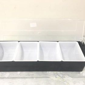 Hộp Đựng Nguyên Liệu Trang Trí 4 Ngăn - Garnish Tray Topping