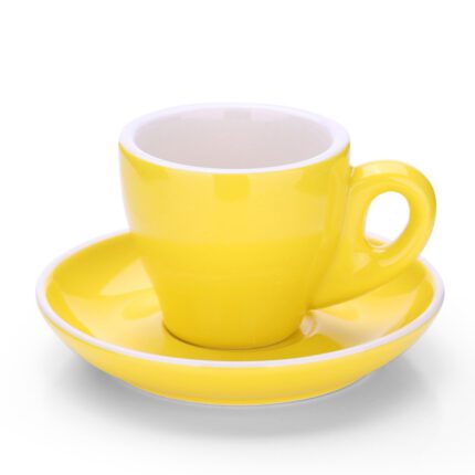 Ly sứ espresso 80cc màu vàng