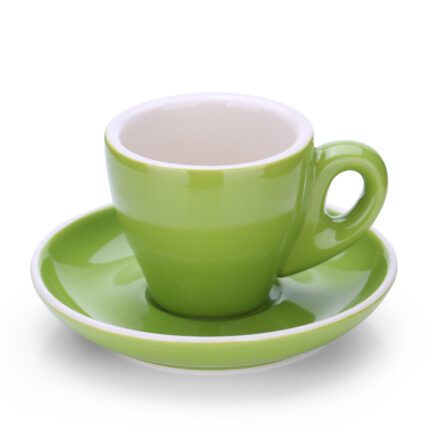 Ly sứ espresso 80cc màu xanh lá