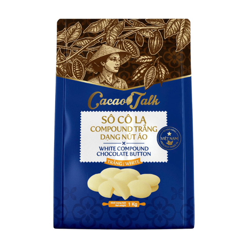 SP-sieu-thi Sô Cô La Compound Trắng Dạng Nút Áo Cacao Talk (1kg) - Ảnh 1
