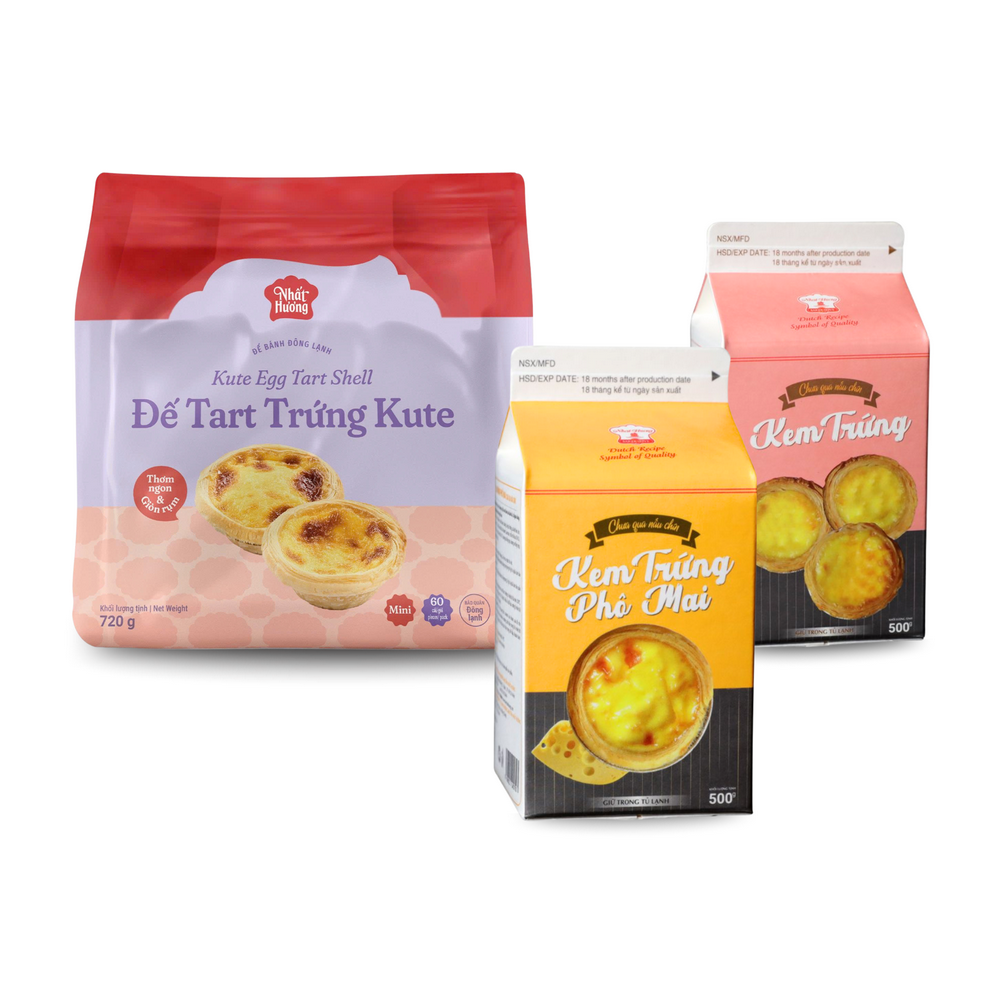 combo 6 (1) Combo Tart Trứng Kute Và Kem Trứng Vani – Phô Mai (Combo 6)