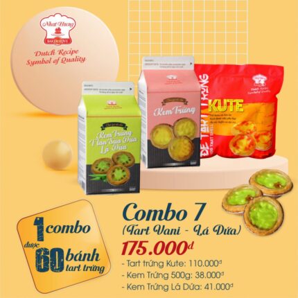 Combo Tart Trứng Kute Và Kem Trứng Vani – Lá Dứa(Combo 7)