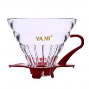 Phễu Lọc Coffee VO2 Yami Thủy Tinh Đế Nhựa Màu Đỏ