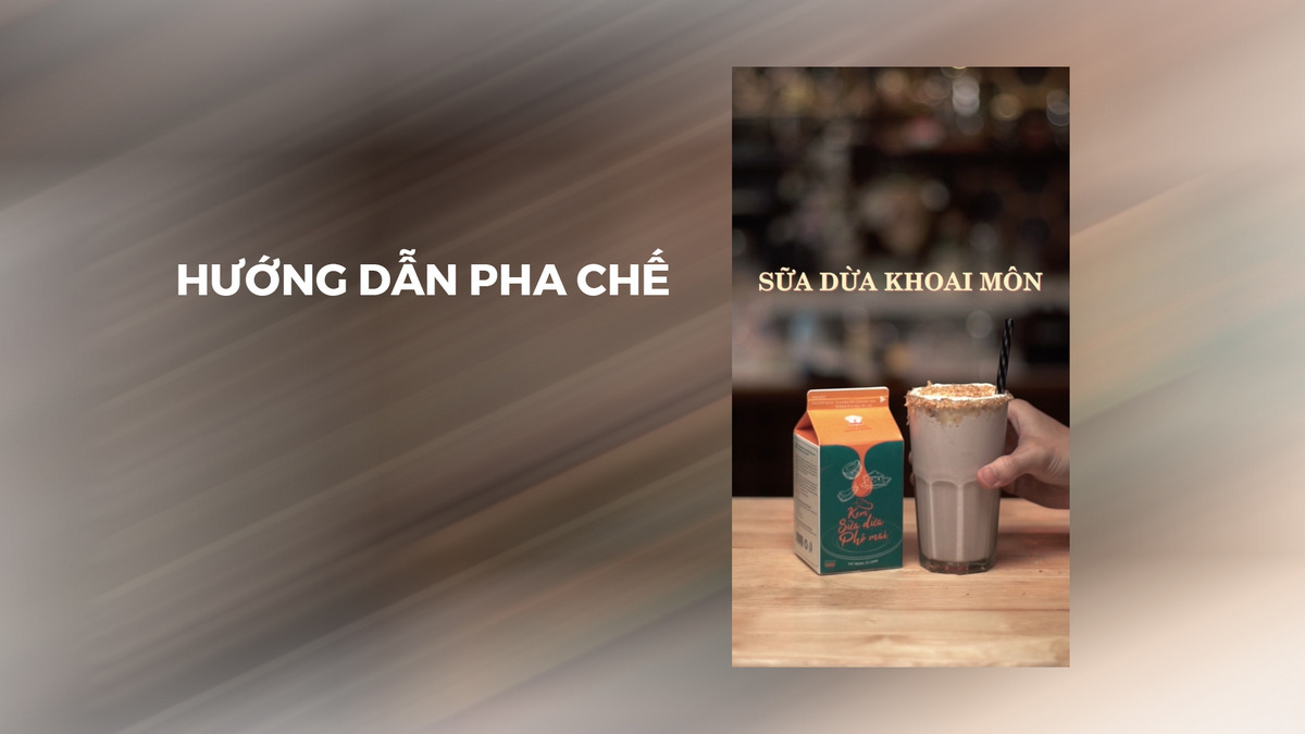 Hướng dẫn pha chế Sữa dừa khoai môn bùi béo