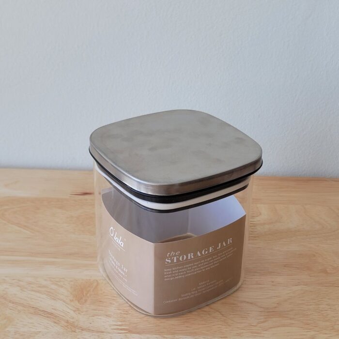 hu-dung-cafe-vuong-olala-nho-1 Hũ Đựng Cafe Vuông Nắp Inox Ólala