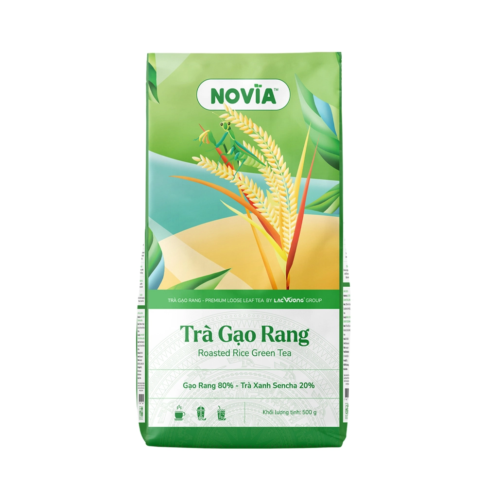 tra gao rang Novia Trà gạo rang Novia