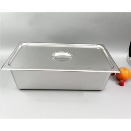 Khay Inox Đựng Topping 1/2 - 20*30*10cm + Nắp