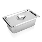 Khay Inox Đựng Topping 1/4 - 24*23.5*10cm + Nắp