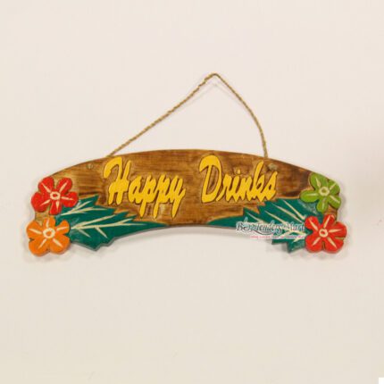 Bảng Gỗ Treo Trang Trí Happy Drinks