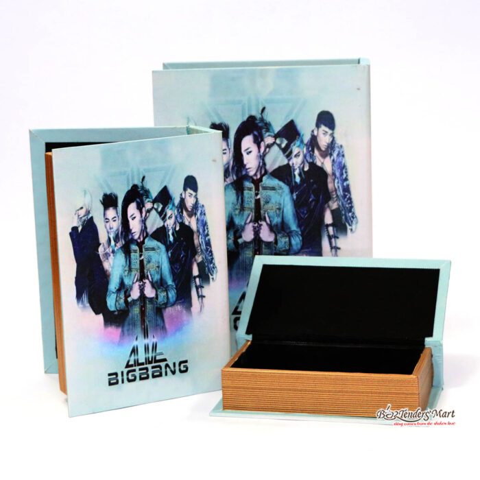 Bộ Sách Gỗ 3 Cuốn Hình Bigbang Trang Trí Bộ Sách Gỗ 3 Cuốn Hình Bigbang Trang Trí