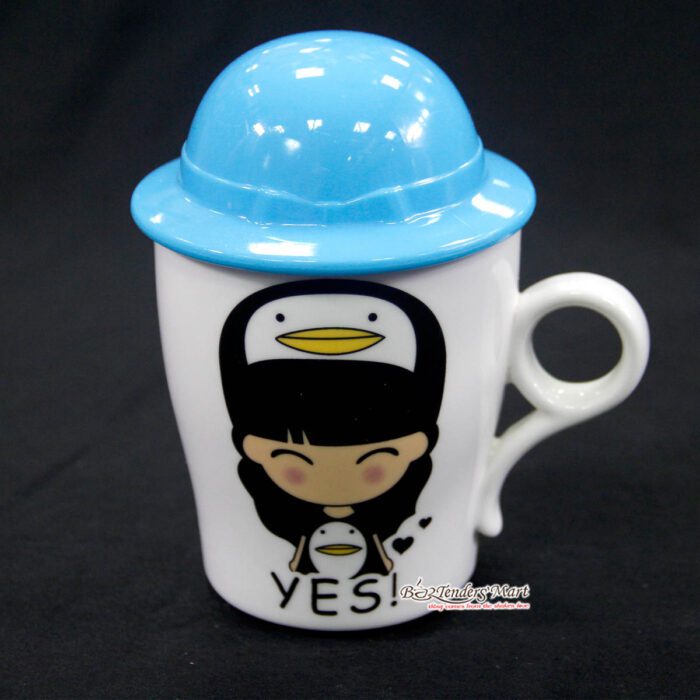 Ly Sứ Đội Nón Màu Xanh LS280603 Ly Sứ Đội Nón Màu Xanh LS280603