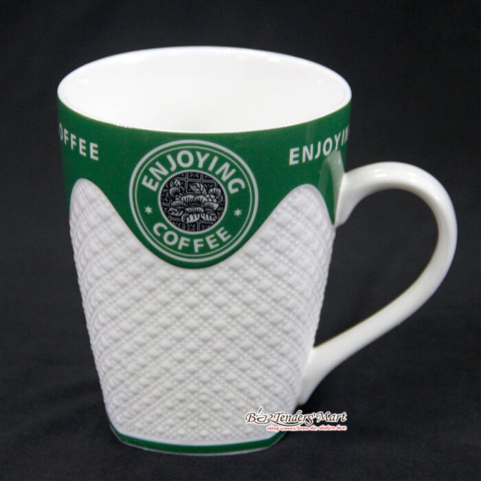 Ly Sứ Enjoying Coffee Màu Xanh Có Tay Cầm LS323892 Ly Sứ Enjoying Coffee Màu Xanh Có Tay Cầm LS323892