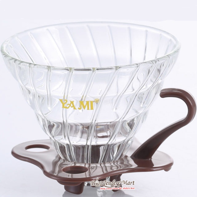 Phễu Lọc Coffee VO2 Yami Thủy Tinh Đế Nhựa Màu Nâu