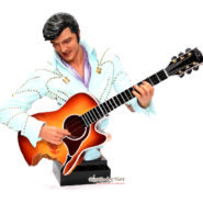 Tượng Thạch Cao Elvis Presley Cầm Đàn Màu Xanh