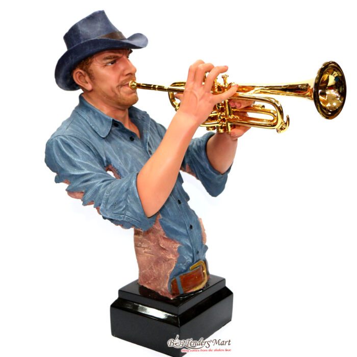 Tượng Thạch Cao Người Chơi Kèn Trumpet Tượng Thạch Cao Người Chơi Kèn Trumpet